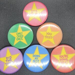 Sarcastic Stars Pinback Button Complete Set